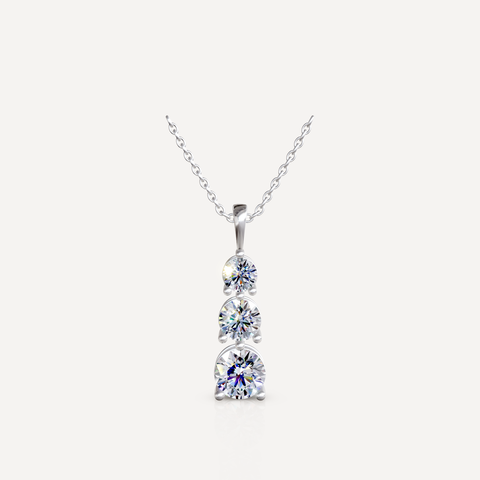 graduated three-stone pendant